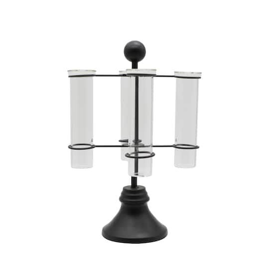 9.75" Clear Test Tube Vases with Black Metal Stand by Ashland®